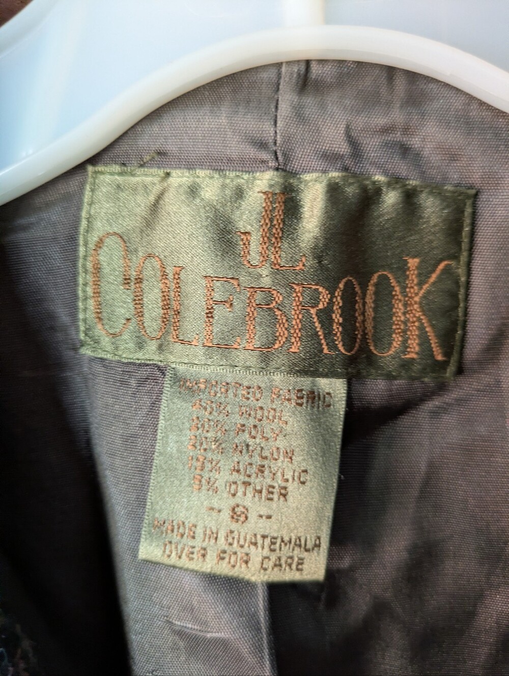 Vintage JL Colebrook Size 8 Patchwork Herringbone Blazer Brown Multicolor - Picture 3 of 3